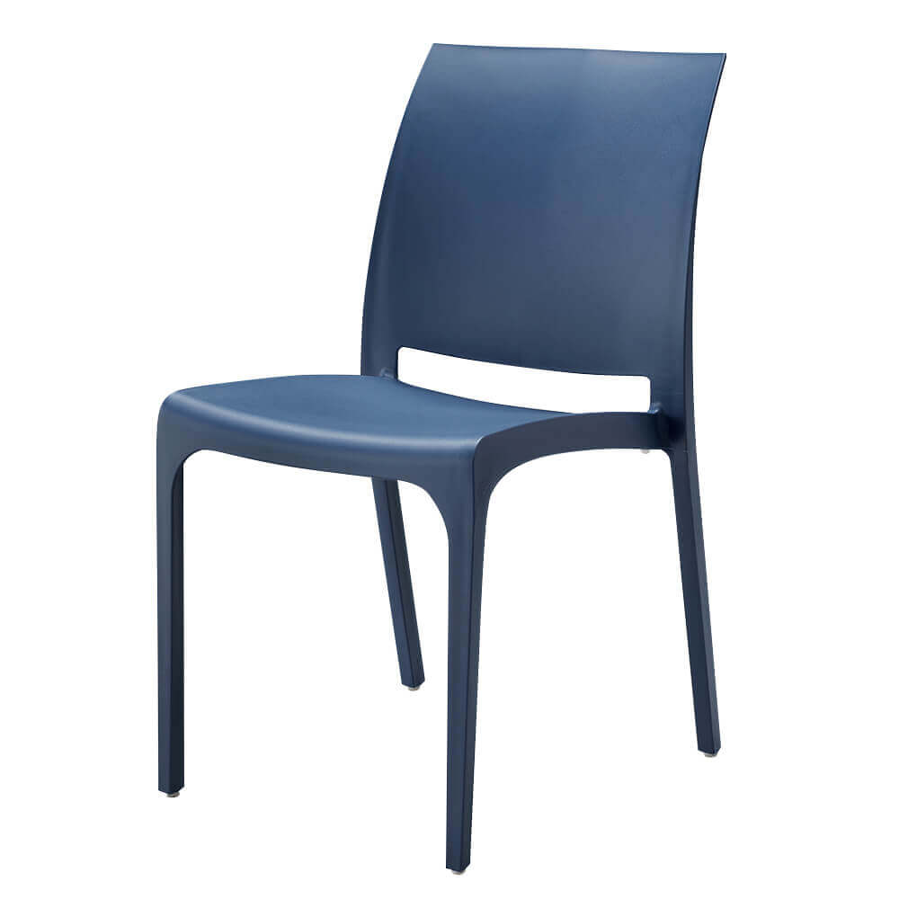 sedia da giardino in plastica design moderno colorata Blu